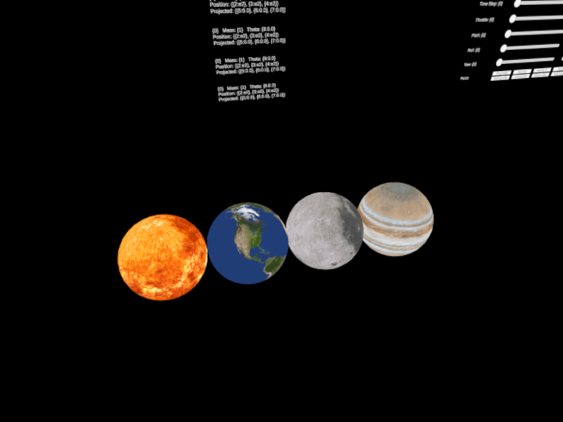 Udon Space Program planets pictured in a neat row.